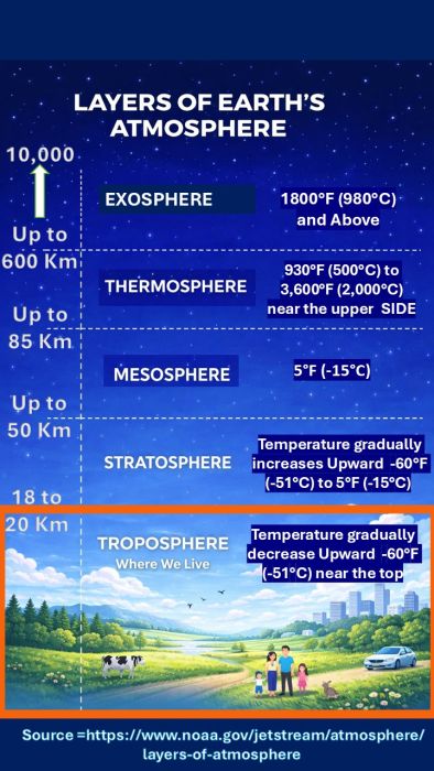 Atmospheric Layers and Their Significance in Environment and Health
