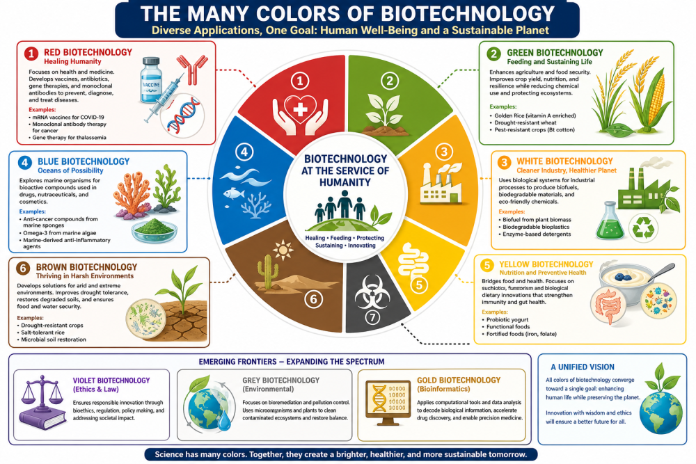 The Many Colors of Biotechnology and Their Role in Human Well Being
